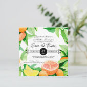 Sla de datum waarop Citrus Fruit Sinaasappels in l Save The Date (Staand voorkant)