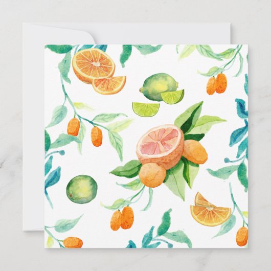 Sla de datum waarop Citrus Fruit Sinaasappels in l Save The Date (Achterkant)