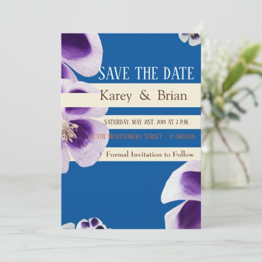 Sla de datum waarop de bruidenkaart wordt gebruikt save the date (Staand voorkant)