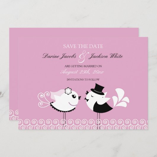 Sla de datum waarop de vogelgrilkaart is opgeslage save the date (Voorkant / Achterkant)