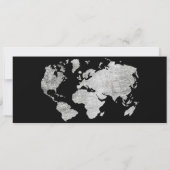 Sla de datum waarop de zilveren wereldkaart instap save the date (Achterkant)