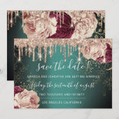 Sla de datum waarop Florals Roos Gold Drivers zijn Save The Date (Voorkant / Achterkant)