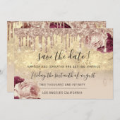 Sla de datum waarop Florals Roos Gold Drivers zijn Save The Date (Voorkant / Achterkant)