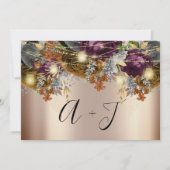 Sla de datum waarop Gold Floral Rozen licht op Save The Date (Achterkant)