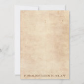 Sla de datum waarop het  goud wordt uitgenodigd op save the date (Achterkant)