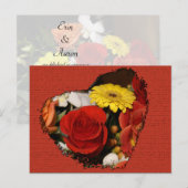 Sla de datum waarop het hart is gevormd op Bouquet Briefkaart (Voorkant / Achterkant)