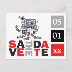 Sla de datum waarop het huwelijk is gesloten op al briefkaart