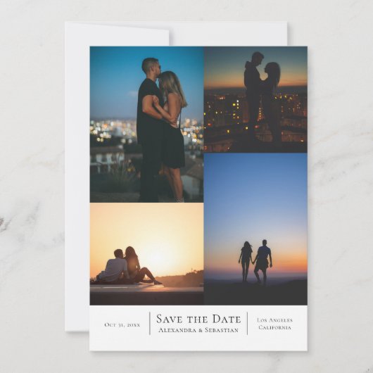 Sla de datum waarop het huwelijk wordt gepersonali save the date (Voorkant)