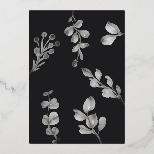 Sla de datum waarop het huwelijk wordt gesloten op folie uitnodiging (Achterkant)