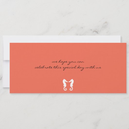 Sla de datum waarop het zeepaardje en de Starfish  Save The Date (Achterkant)