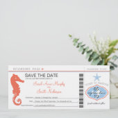 Sla de datum waarop het zeepaardje en de Starfish  Save The Date (Staand voorkant)