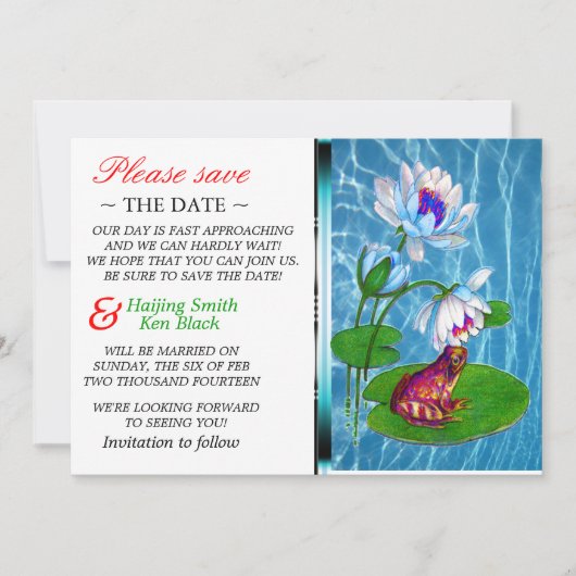 Sla de datum waarop Lily Pad wordt uitgenodigd met Save The Date (Voorkant)