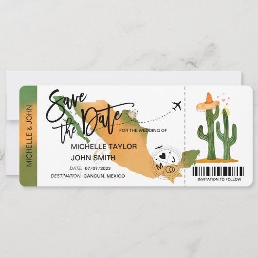 Sla de datum waarop Mexico aan boord gaat op Kaart (Voorkant)