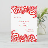 Sla de datum waarop Paisleys Elegant Indian Flat C Save The Date (Staand voorkant)