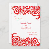 Sla de datum waarop Paisleys Elegant Indian Flat C Save The Date (Voorkant / Achterkant)