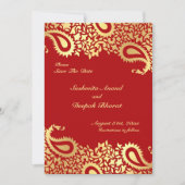 Sla de datum waarop Paisleys Elegant Indian Flat C Save The Date (Voorkant)