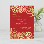 Sla de datum waarop Paisleys Elegant Indian Flat C Save The Date (Staand voorkant)