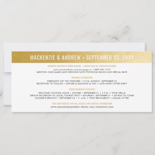 Sla de datum waarop u instapt eenvoudig modern gou save the date (Achterkant)