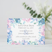 Sla de datum Waterverf Bloemen & Rustiek Hout Kaar Kaart (Staand voorkant)