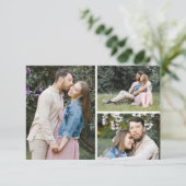 Sla de datum Waterverf Floral 3-foto kaart (Staand voorkant)