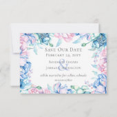 Sla de datum Waterverf Floral 3-foto kaart (Achterkant)