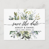 Sla de datum Waterverf groen kalligrafie Briefkaart (Voorkant)