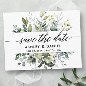 Sla de datum Waterverf groen kalligrafie Briefkaart