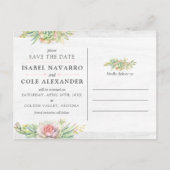 Sla de datum Waterverf succulent fotocollage op Briefkaart (Voorkant)