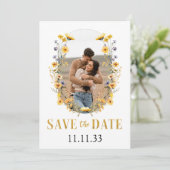 Sla de datum Wedding wildflower aangepaste foto Save The Date (Staand voorkant)