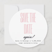 Sla de datum wijziging van de datum bruiloft simpl save the date (Voorkant)