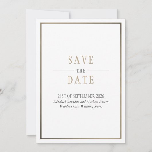 Sla de datum wit bronzen goud op kaart (Voorkant)