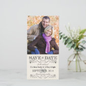 Sla de datum  witte bruiloft fotokaarten save the date (Staand voorkant)
