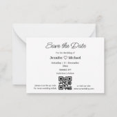 sla de datum witte handschrift qr code fotoschakel notitiekaartje (Achterkant)