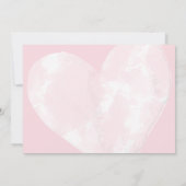 Sla de datum Witte Waterverf Hart op Roze Kaart (Achterkant)