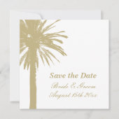 Sla de datum zandige palmboom strand trouwkaarten save the date (Voorkant)