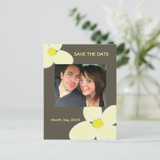 Sla de datum, zazzle bruiloft briefkaarten (Staand voorkant)