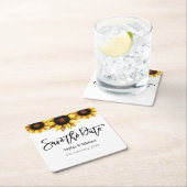 Sla de datum Zonnebloem bruiloft Kartonnen Onderzetters (Insitu)