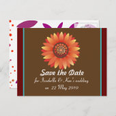 Sla de datum zonnebloembriefkaart sjabloon (Voorkant / Achterkant)