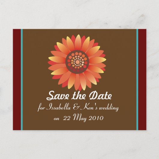Sla de datum zonnebloembriefkaart sjabloon (Voorkant)