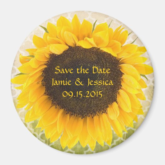 Sla de datum Zonnebloemmagneet op Magneet (Voorkant)