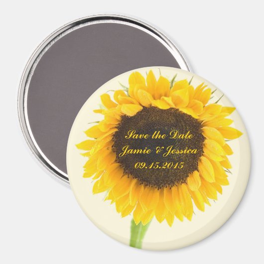 Sla de datum Zonnebloemmagneet op Magneet (Voorkant / Achterkant)