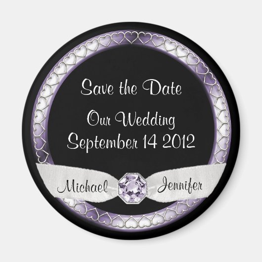 Sla de datum zwart en zilveren magneet op (Voorkant)