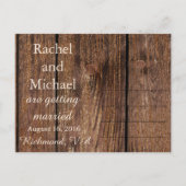 Sla de datum zwart faux kant en hout aankondigingskaart (Achterkant)