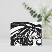 Sla de datum zwart-wit elegantie op aankondigingskaart (Staand voorkant)