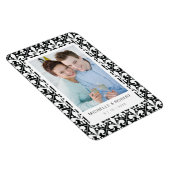 Sla de datum zwart-wit Fleur de Lis Pattern Magneet (Rechterzijde)