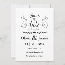 Sla de datum zwart-wit paasbruiloft op