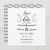 Sla de datum zwart-wit paasbruiloft op save the date (Voorkant / Achterkant)