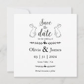 Sla de datum zwart-wit paasbruiloft op save the date (Voorkant)