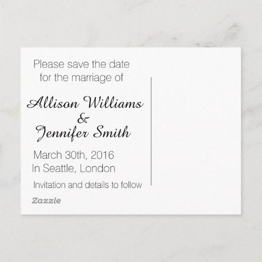 Sla de datum zwarte en Gold Glitter Faux-Folie op Aankondigingskaart (Achterkant)