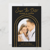 Sla de datum zwarte goudkleurige deco-bruiloft op (Voorkant)